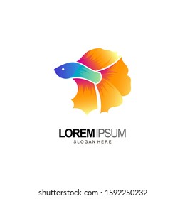 fish logo design and template