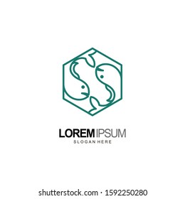 fish logo design and template