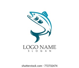 Fish logo design template