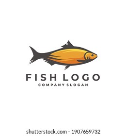 fish Logo Design Template. animal icon logotype. seafood vector illustration