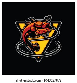 Fish Logo Design Template. Fishing Logo Icon. Fishbowler Logo Icon. Vector Illustration.