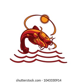 Fish Logo Design Template. Fishing Logo Icon. Fishbowler Logo Icon. Vector Illustration.
