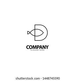 Fish Logo Design Template Icon