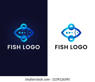 fish logo design template vector