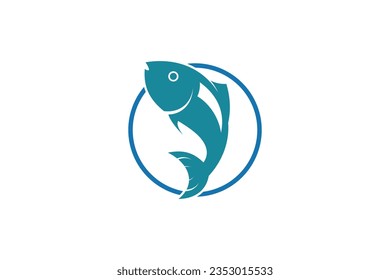 Plantilla de diseño de logotipo de pescado ilustración vectorial con idea creativa