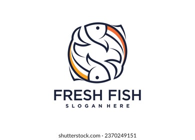 Fish logo design template vector illustration with creative idea
