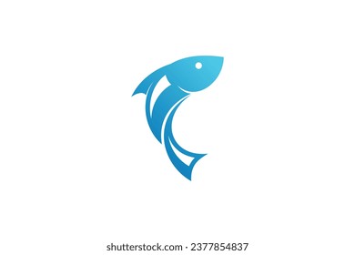 Plantilla de diseño de logotipo de pescado ilustración vectorial con idea creativa