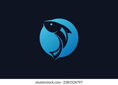 Fish logo design template vector illustration with creative idea