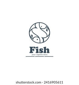 Fish logo design template vector illustration with creative idea