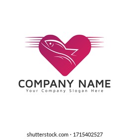 Fish logo design template water line concept.  Awesome fish , river line .eps