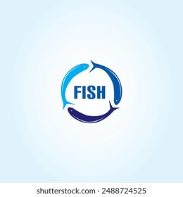 Fish Logo Design, Fish and Trinity concept abstract, Logo Suitable for Fishing Shops or Seafood Restaurants and Fish lover