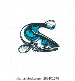 fish logo design vector illustration