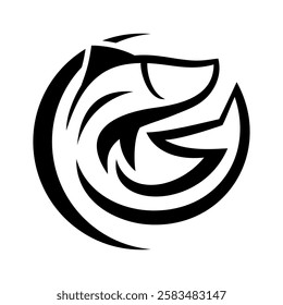 Fish logo design, vector, silhouette, illustration, fishing, water, sea, ocean, food, seafood, animal, graphic, shape, sign, wildlife, food, seafood
