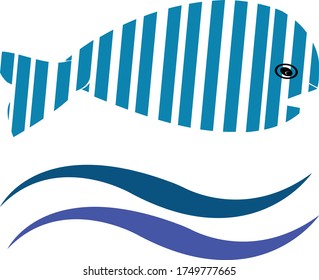 Material vectorial de diseño de logotipo de pescado