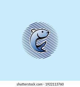 Fish Logo design vector template. 
Seafood restaurant shop store Logotype concept icon.