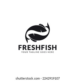 fish logo design vector template.