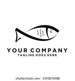 Fish logo design  fish and wave vector graphic flat design. isolated on white background.