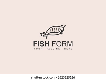 Fish logo design wild animal minimal creative modern illustration graphic sign in Vector Editable File.