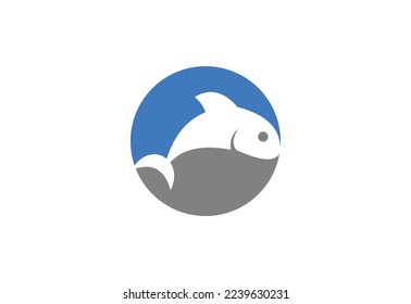 Fish logo design.Creative vector template of fishing club logo or fishing online shop.