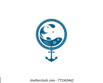 Fish logo element vector