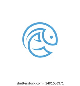 fish logo emblem label seafood vector icon