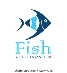 fish logo, emblems and insignia with text space for your slogan / tagline. vector illustration