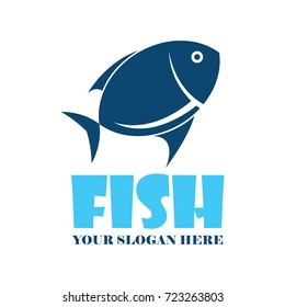 fish logo, emblems and insignia with text space for your slogan / tagline. vector illustration