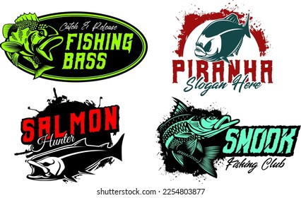 Fish Logo. Fishing Logo. Bundle of unique and Fresh fishing logo bundle template. great to use as any fishing company and Product logo.