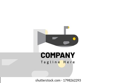 fish logo flat vector illustration. Design element sign for initial, icon, brand system, book company, business card