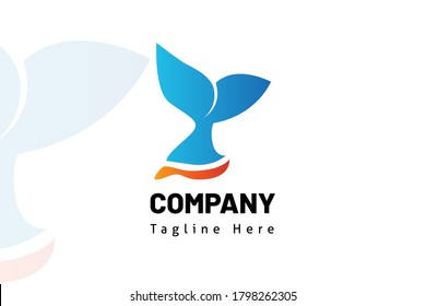 fish logo flat vector illustration. Design element sign for initial, icon, brand system, book company, business card