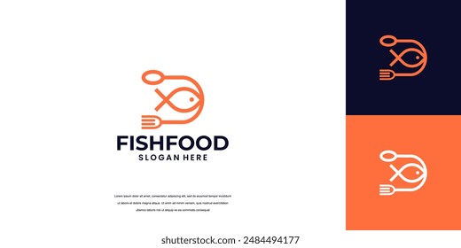 Fish logo Food Simple and unique logo and icon for seafood restaurant company,