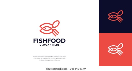 Fish logo Food Simple and unique logo and icon for seafood restaurant company,