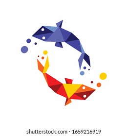 Fish logo with a geometric concept