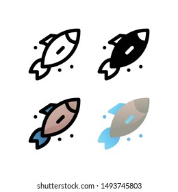 Fish logo icon design in four style. Line, Solid, Flat Gradient and Color Line style