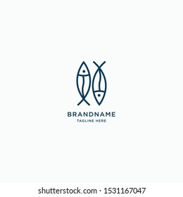 Fish Logo Icon Design Template Vector. Seafood, Restaurant, Sea, Fresh, Modern, Simple, Line Vector Illustration