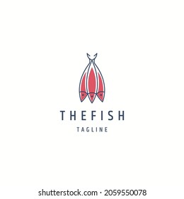 Fish logo icon design template flat vector