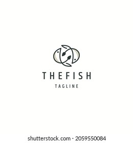 Fish logo icon design template flat vector