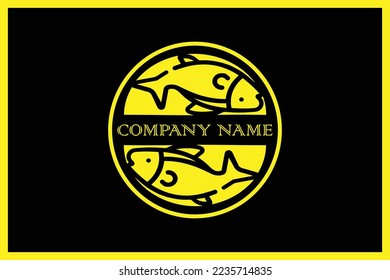 Fish logo icon design, vector logo illustration, logo for fish related company