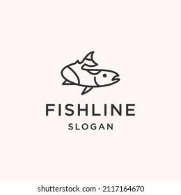 Symbol für das Fisch-Logo, flache Designvorlage 
