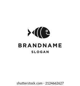 Fish logo icon flat design template