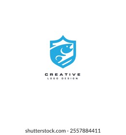 Fish logo icon flat vector design