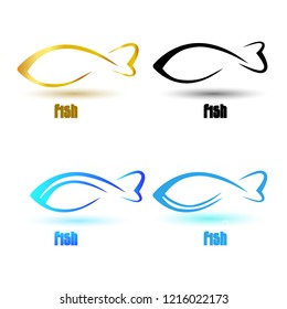 Fish logo icon graphic set. design template vector