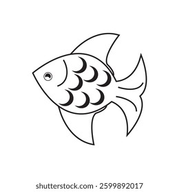fish logo icon illustration flat