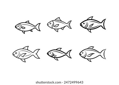 icono de logotipo de pez ilustración archivo de Vector