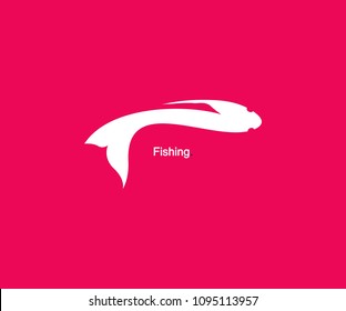 Fish Logo Icon Isolated on Magenta Background