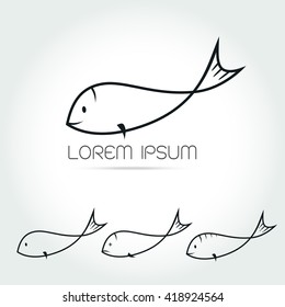 fish logo icon on white background Vector illustration