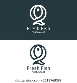Fish logo Icon, restaurant logo, fish Simple modern logo emblem, icon. Vector illustration, fish icon silhouette