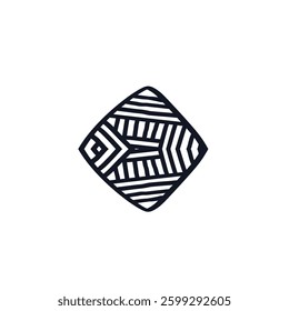 Fish logo icon sign Ethnic doodle design