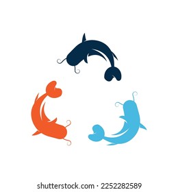 Fish logo icon template creative vector symbol
