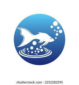 Fish logo icon template creative vector symbol